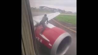 Flight Delayed After Man Climbs Onto Plane’s Wing engine Just Before Takeoff 7/20/19