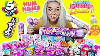 UNBOXING 100 SURPRISE TOYS! $800 SUPRISE TOYS! NUM NOMS, 5 SURPRISE, SHOPKINS, SMOOSHY MUSHY