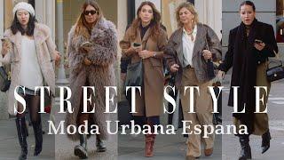 Winter Street Fashion from Spain, December 2024. Stunning street style trends worn by Spanish 