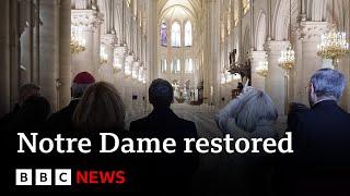 France's Emmanuel Macron praises "impossible" Notre Dame restoration | BBC News