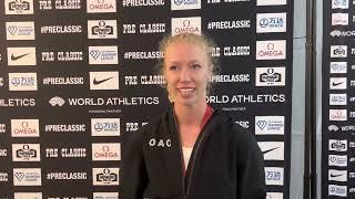 Alicia Monson talks after making her 3rd Worlds team at 2022 Prefontaine Classic.