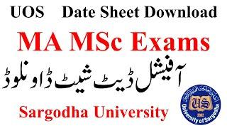 UOS MA MSc Supply 2024 Date Sheet Download Now | MA Supply Exams UOS | MSc Supply Exams 2024 UOS