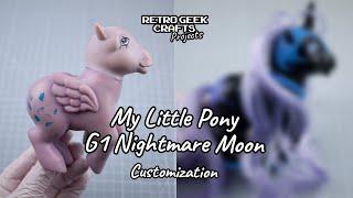 My Little Pony Custom G1 Nightmare Moon Luna Sculpt, Paint, Rehair - OOAK OC MLP G4 Vintage Relax :)