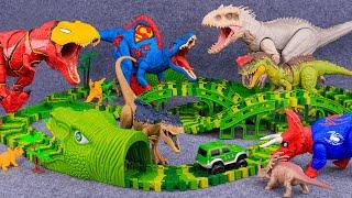 64 Minutes Of Satisfaction With Unboxing Dinosaur Car Racing Track Set ASMR | Review Toys