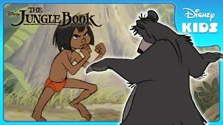  Baloo Teaches Mowgli to Fight! | Jungle Book | Disney Kids