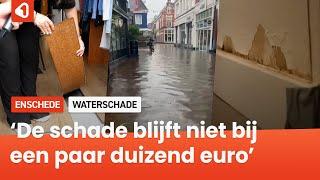 Enorme waterschade bij winkels in Enschedese Haverstraatpassage na extreme regenval