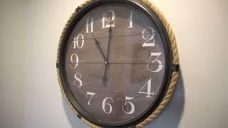 Large Wall Clock Rustic Looking with Rope on edge