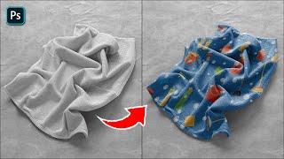 Fastest Way To Make Microfiber Towel Mockup - Photoshop Tutorial