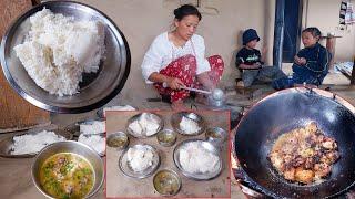 bhumi sarmila cook chicken curry and rice || Bhumi village family video || @bhumicooking