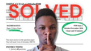 SOLVED Probability and Statistics 1 Guess Paper Oct/Nov 2024 Maths | CIE A Level Maths