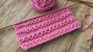 Горизонтальная цепь узор спицами  «Chain» knitting pattern