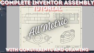 Complete Metric Inventor Assembly Video with Constraints #autocad #inventor #solidworks