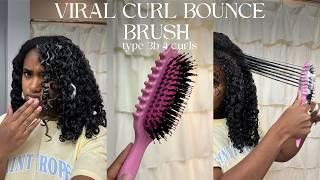 Testing The Viral Curl Bounce Brush on Type 3B-4 Curls | For Defined Curls!