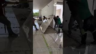 Large format tile installation: showcasing the process
