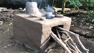 DIY smart wood stove - save firewood - Made from earth and straw