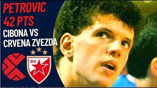 Drazen Petrovic 42 pts | Cibona VS Crvena Zvezda | YU FINALS 1985