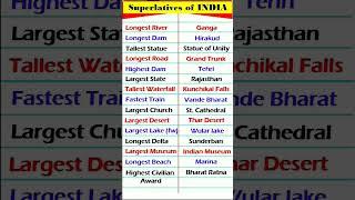 India's largest highest tallest biggest longest #india #shorts #shortsvideo | superlative of India