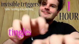 1 Hour Invisible Triggers Fast and Aggressive ASMR , Table Tapping/Scratching