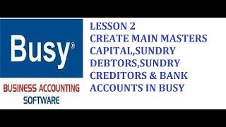 How to create accounts master in busy