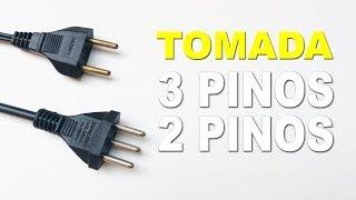 PLUG de TOMADA de 3 e 2 pinos