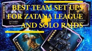 BEST TEAM SET UPS FOR ZATANA + ROKBA TO EQUAL ONE SHOT IN LEAGUE OR SOLO RAIDS | Injustice 2 Mobile