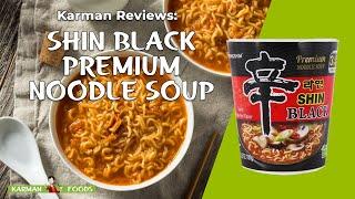 Spicy and flavorful Shin Black Premium Korean Ramyun Noodle Soup by Nongshim