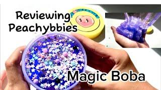 Reviewing Peachybbies Magic Boba #asmr#slime#relaxingslimevideos #explore #springslimes#peachybbies