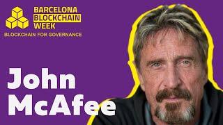 John McAfee gives speech at the Barcelona Blockchain Week 2019