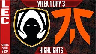 TH vs FNC Highlights | LEC Spring 2024 W1D3 | Team Heretics vs Fnatic