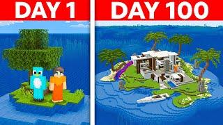 Stranded 100 Days on a Deserted Island in Minecraft!