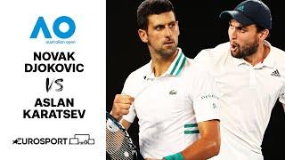 Novak Djokovic v Aslan Karatsev | Australian Open 2021 - Highlights | Tennis | Eurosport