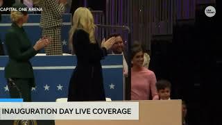 JD Vance, wife Usha and three children arrive at inauguration parade to cheers for family