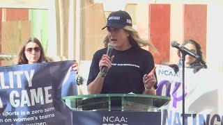 NCAA athletes rally against transgender discrimination