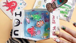 [Paper DIY] Fish bowl Blind bag Asmr Rasing Fish - Swimming paper! How to make a Paper Fish Bowl