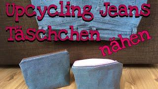 Upcycling Kleidung Idee Jeans Täschchen nähen ohne Schnittmuster für Anfänger geeignet DIY