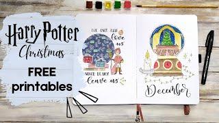 Harry Potter printables for Christmas || Flip through the last third of the year