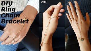 Easy DIY Ring Bracelet | Hand Chain | How to make Ring Chain Bracelet at Home | Finger Bracelet