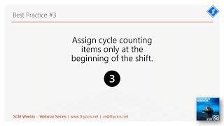 SCM Weekly Webinar  Cycle Counting Best Practices