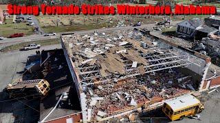 03-16-2025 Winterboro, Alabama - Fatal Tornado Destroys Structures - Bus Thrown on Gym