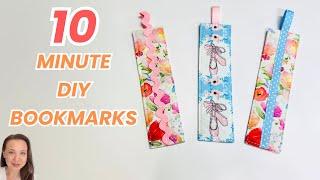 DIY Fabric Bookmarks | Quick & Easy 10 Minute Scrap Fabric Project - 3 Ways!