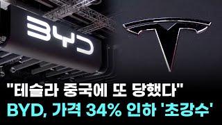 "테슬라 중국에 또 당했다"…BYD, 가격 34% 인하 '초강수'
