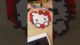 Hello kitty ️ pixel art idea  #art #pixelart #pixelartideas #hellokitty