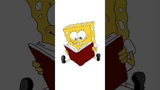 Cartoon animation- sponge bob reading a book #shorts #shortvideo #spongebob