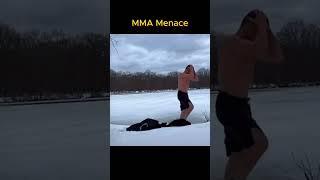 When Merab jumped into a frozen lake hurt himself  #shorts