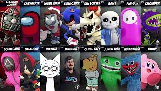 Mario vs Sonic Exe | Squid Game vs Among Us vs Dry Bowser vs Shadow in Super Smash Bros Ultimate