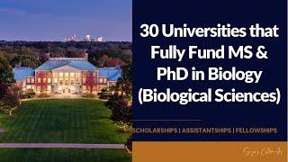 Biological Sciences Scholarships: Get Fully Funded for Your Master's or Doctoral Degree!