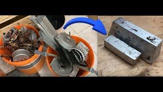 XXL #aluminum Barren schmelzen - Melting XXL aluminum bars. Trash to treasure #copper #devilforge