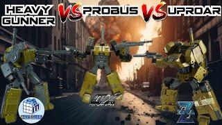 Comparison: Magic Square Heavy Gunner VS Ocular Max Probus VS Zeta Toys Uproar (AKA Brawl)