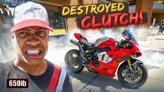 DESTROYED MY $2,000 DUCATI DRY CLUTCH TRYING TO RACE OLD GIXXER!