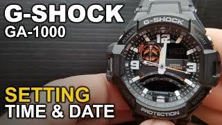 GShock GA-1000 - Setting the Time and Date tutorial